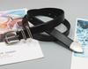 Cinto de couro unissex moderno ~ moderno retrô com fivela de prata para mulheres jeans primeira camada de couro bovino