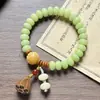 Pulsera de Bodhi con Cuentas de Ábaco Rosa Melocotón, Estilo Chino Versátil de Doble Círculo con Cuentas Budistas, Pulsera Fresca y Suave para Envolver el Dedo para Mujeres