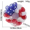 Nueva corona de venta caliente transfronteriza para el Día de la Independencia de EE. UU., corona de malla roja, blanca y azul, accesorios para colgar en la puerta del patio.