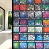 Pegatina electrostática para ventana, film de vidrio esmerilado sin adhesivo, translúcida y opaca, con decoraciones de mariposas y hojas, protección de privacidad