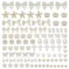 Colgante de Estrella de Mar Rosa de Doble Cara con Agujero Pasante de Perla de Imitación ABS Color Blanco Roto Accesorios de Joyería para Pulsera y Collar Hechos a Mano para DIY