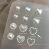 Arte de Uñas Perla Semicírculo Perla Amor Joyería para Arte de Uñas Perla Blanca Plana Mini Tridimensional Accesorios Perla Amor