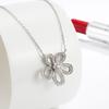 Colar de Prata de Lei S925 Flor de Cinco Pétalas com Fecho Original, Totalmente Adornado com Diamantes, Design Elegante de Girassol, Corrente Moderna de Alta Qualidade com Pingente de Prata