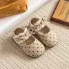 Ins Zapatos Pequeños de Cuero de Lunares Franceses 2026 Nueva Colección Primavera y Otoño Versión Coreana Zapatos de Princesa con Lazo para Niñas Suela Suave Zapatos de Vestir