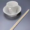 Juego de Cuatro Piezas de Vajilla Desechable de Cáscara de Arroz, Juego de Tazón y Palillos, Restaurante Banquete Camping Ecológico Biodegradable Espesado Grado Alimenticio