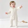 Macacão Bebê Primavera e Outono Algodão Puro Manga Longa Romper Recém-Nascido Classe A Pijama Sem Etiqueta Body Roupas para Meninos e Meninas