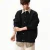 Suéter Cardigan Botão Safira Retrô Americano Outono Inverno Masculino Malha Pesada Toque de Luxo Suéter Tendência