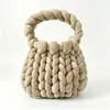 Nueva bolsa de terciopelo transfronteriza, bolsa tejida hecha a mano para bricolaje, bolsa tejida con hilo de terciopelo de cristal hilado en núcleo, bolso de mano para mujer, bolso cruzado