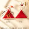 Kit de Materiales DIY para Bolsitas del Zodiaco Infantil del Año del Caballo, Bolsas Triangulares Rojas de la Suerte, Amuletos de Seguridad, Bolsas Vacías Bordadas con Pines