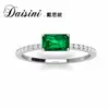 Nuevo anillo geométrico de esmeralda de moda de alta gama Desini en plata S925 Joyería ins exquisita de Europa y Estados Unidos