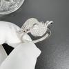 Anillo de Alas de Ángel de Plumas con Circonita de Diamante Completo Moda Tendencia Simple Anillo Personalizado de Alas de Plumas