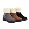 Botines collar de pelo comercio exterior 40 Chino con talla botas hebilla de cinturón botas nuevas ribeteadas invierno 2022 43 con botas de algodón negras