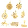 Suministro Transfronterizo Colgante de Girasol Moneda Vintage Conector con Forma de RV Colgante Incrustado de Circonita Accesorios para Manualidades