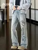 Jeans Vintage Estilo Hong Kong Transfronterizos para Hombre, Moda Versátil de Calle, Ropa Casual de Moda, Moda Relajada