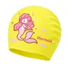 Nueva gorra de natación de silicona para niños con cabello largo, impermeable, no restrictiva, equipo de entrenamiento, universal para niños y niñas, gorra de natación de dibujos animados al por mayor