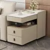Gabinete Lateral de Madera Maciza para Sofá Móvil Mesa de Café Pequeña Simple Moderna Gabinete Lateral Multifuncional para Sala de Estar