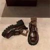 Zapatos de Cuero Genuino para Mujer Estilo Preppy de Mamá Uva Hebilla Cuadrada Slip-On Perezoso Plataforma Tacón Grueso Suela Gruesa Mocasines