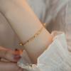 Cristal de Citrino piedra natural cuentas doradas de la suerte diseño nicho regalo oro de 14K lujo ligero pulsera apilada para mujeres