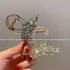 Presilha Garra de Cristal Strass Estilo Coreano para Mulheres, Adequada para Penteados de Coque, Presilha Tubarão com Design Elegante, Acessório de Prendedor para Rabo de Cavalo Alto