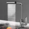 Grifo de cascada de comercio exterior para cocina, grifo de agua caliente y fría, modo de cuatro velocidades, lavabo, grifo giratorio de agua caliente y fría para balcón