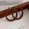 Brincos de Inverno Marrons Elegantes com Flocos de Grande Círculo Tachos de Orelha Brincos de Veludo Retrô de Alta Qualidade Brincos de Pelúcia