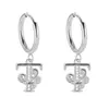 Pendientes de Acero Inoxidable Chapado en Oro 18K con 26 Letras, Pendientes de Zirconia con Forma de Ola de Lujo, Pendientes Elegantes