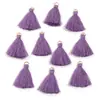 Mini brincos de borla pequena com argola de fio de algodão poliéster acessórios de cabelo DIY feitos à mão acessórios de orelha de borla acessórios de roupa acessórios