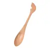 Set de Tres Piezas de Cuchillo, Tenedor y Cuchara de Dibujos Animados de Madera de Haya, Vajilla Linda y Divertida con Temática de Gato, Creativo Set de Cuchara y Tenedor de Postre para Niños, Personalizable