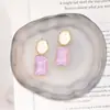 Brincos Quadrados Assimétricos com Ondas d'Água em Cor Contrastante Design de Nicho Brincos Únicos Brincos Exagerados Elegantes para Mulheres Exquisitos
