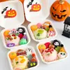 Caixa de Almoço de Polpa de Halloween Decoração de Bolo Fantasma Engraçado Demônio Abóbora Pom-pom Chapéu Pequeno Acessórios de Inserção