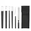 Cuchillo para pedicura de acero inoxidable, juego de 6 piezas, juego de herramientas profesionales para el cuidado de las uñas con bolsa de almacenamiento, lima de uñas, tijeras para cutículas, cuchillo para pedicura