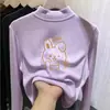 Top térmico de cuello medio forrado de forro polar para niñas, otoño e invierno, capa interior cálida, forrado de forro polar, camiseta de manga larga para niños mayores, moderno