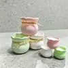 Plantas en Maceta Tejidas a Mano con Flores Artificiales de Color Macarrón de Gran Diámetro en Macetas de Plástico, Girasoles Mini para Decoración de Escritorio
