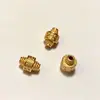 Cuentas espaciadoras de tres vías pagoda incrustadas con diamantes, chapadas en oro de plata S925, accesorios para joyería DIY para pulseras