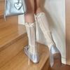 Calcetines Estilo Ballet para Mujer Verano Delgados Calcetines Apilables para Pies Set Calcetines de Pantorrilla Estilo Lazo de Cinta Estilo Princesa Estilo Coreano Calcetines Apilados