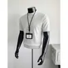 Camiseta de Tricô de Manga Curta, Estilo Retro Americano Old Money, Corte Justo, Camisa Respirável para Homens