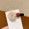 Pinza de Pelo Esponjosa Coreana Lindo Clip de Pato Bola 2025 Nuevo Otoño e Invierno Pinza para Flequillo Lateral Pinza de Pelo Elegante
