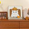 Mural de Parede de Fundo de Sofá Pintura de Contraponto Gato Fofo Sala de Estar Pintura Suspensa Estilo Ins Escandinavo Quarto Decoração Pintura