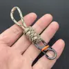 Llavero de Paracord de 10 cm Antirrobo Antiperdida Figura de Ocho con Candado, Gancho de Correa Portátil para Exteriores, Hebilla de Correa de Muñeca