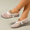 Sandalias de talla grande transfronterizas europeas y americanas, sandalias de verano, nuevo estilo europeo y americano de red, transfronterizas, con hebilla metálica hueca, venta al por mayor, talla grande