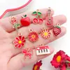 Set Mixto de 20 Colgantes Grandes de Aleación Esmaltada Roja Accesorios para Joyería DIY Accesorios para Aretes Pulsera Colgantes Perforados Dijes