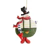 Decoraciones Navideñas Nuevas Transfronterizas Colgante de Muñeco de Nieve de Hierro Pintado a Mano Retro Colgante de Muñeco de Nieve de Hierro de Doble Cara Colorido