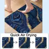 Alfombra de Piso de Franela Impresa Moderna con Textura Fluida de Ágata Chapada en Oro de Tono Azul de Lujo Ligero Transfronteriza Decoración de Alfombra para el Hogar