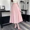 Nova Saia Jacquard Estilo Chinês Estilo Nacional Feminina Primavera e Outono Elasticidade Cintura Alta Saia Plissada Comprimento Médio Drapeada Linha A Saia Guarda-chuva