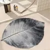 Alfombra absorbente antideslizante para baño del hogar, alfombra absorbente con drenaje de agua para encimera de cocina, alfombrilla de suelo simple de tierra de diatomeas con forma de hoja