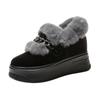 Zapatos de Algodón Nuevos 2024, Zapatos de Nieve de Cuero Genuino con Piel Real, Zapatos de Nieve Gruesos de Algodón y Piel, Zapatos de Mujer con Aumento de Altura Interno para Heattech en Invierno