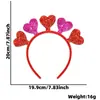 Diadema de Corazón para el Día de San Valentín Transfronteriza Diadema de Corazón con Purpurina Decoración de Boda Diadema Redonda con Orejas Tocado
