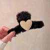 Presilha de Pelúcia com Laço Grampo de Cabelo Para Trás da Cabeça Grampo Outono e Inverno Celebridade da Internet Feminina 2021 Novo Lançamento Presilha de Tubarão Acessório de Cabeça