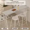 Mesa de Bar Color Crema para Uso en Casa, Panel Divisorio de Pared, Mesa Minimalista de Patas Altas para Apartamento Pequeño Casual, Mesa y Sillas de Bar Blancas Puras para Comedor