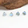 Pendiente de garra de titanio F136 de tres puntas con bola redonda de piedra lunar, joyería para perforación corporal de aleación de titanio G23, piercing de lengua, piercing de hueso de oreja